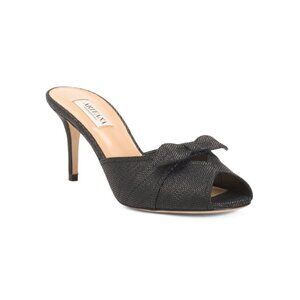 ARTEANA Black Made In Italy Varenna 75 Peep Toe Slide Heels